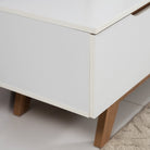 White & Oak TV Unit with Wooden Base Luxury Casa