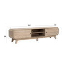 Natural Oak Wooden TV Unit with Open Shelf Luxury Casa