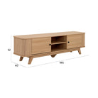 Natural Oak TV Unit with Sliding Doors Luxury Casa