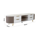 Modern TV Unit with White & Taupe Finish Luxury Casa
