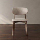 Scandinavian Dining Chair - Beige linen Upholstery Luxury Casa