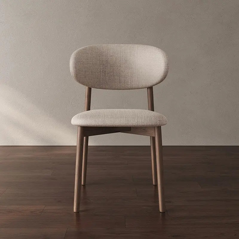 Scandinavian Dining Chair - Beige linen Upholstery Luxury Casa