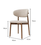 Scandinavian Dining Chair - Beige linen Upholstery Luxury Casa