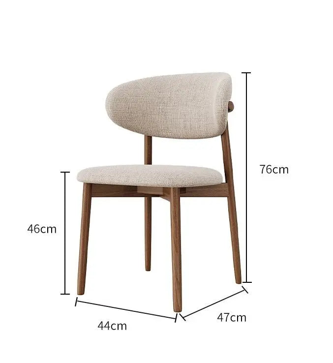 Scandinavian Dining Chair - Beige linen Upholstery Luxury Casa