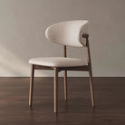 Scandinavian Dining Chair - Beige linen Upholstery Luxury Casa