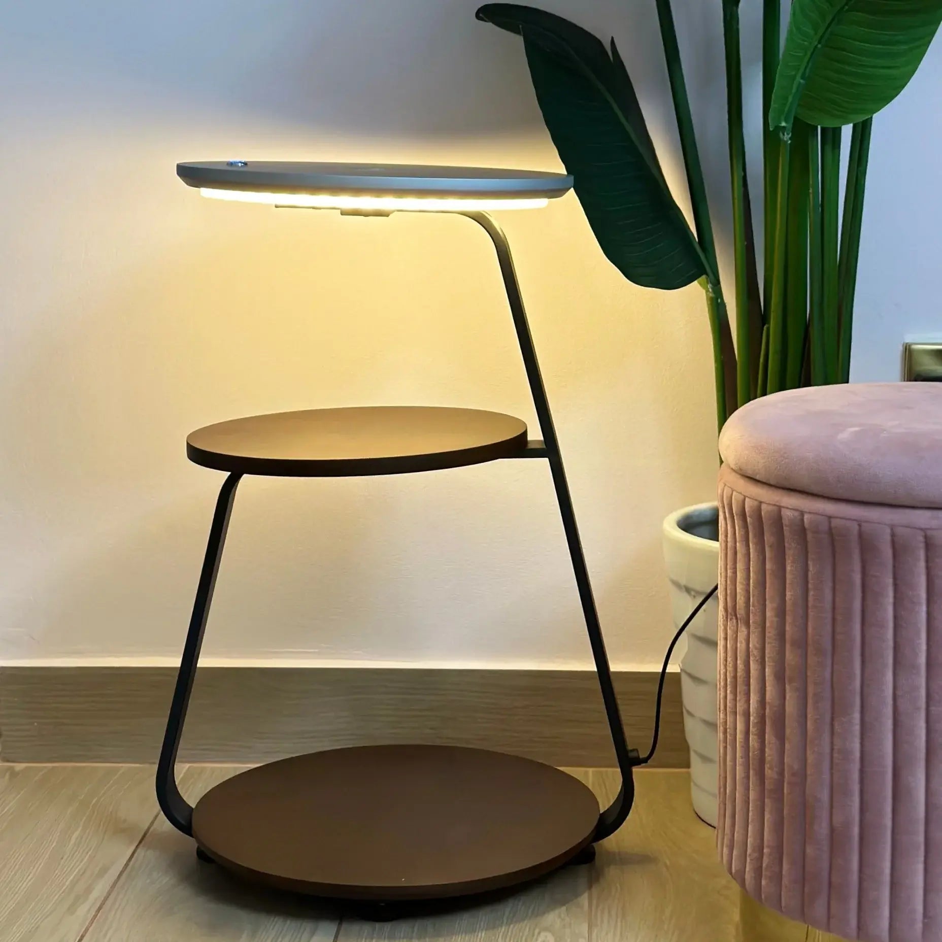 Side Table With Wireless Charger Luxury Casa