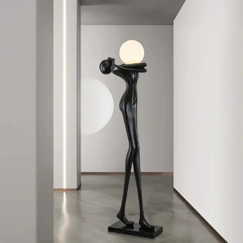 Standing Women Black Floor Lamp Luxury Casa