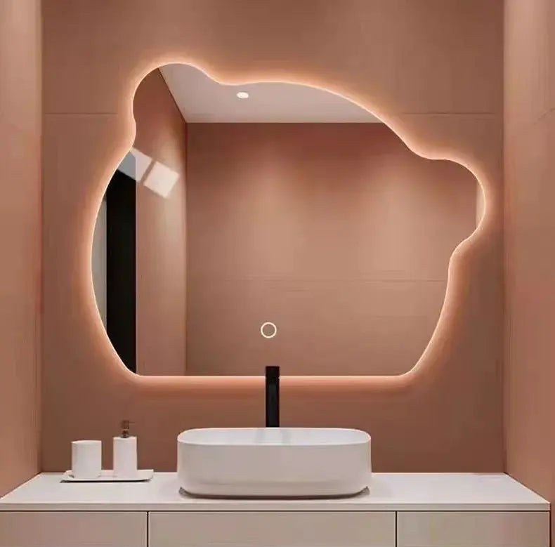 Unique Shape Frameless Mirror With LED Light Luxury Casa