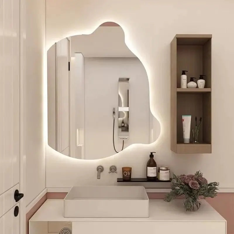 Unique Shape Frameless Mirror With LED Light Luxury Casa