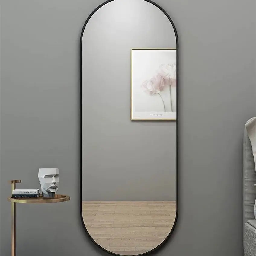 Wall Mirror Oval Shape With Black Frame Luxury Casa