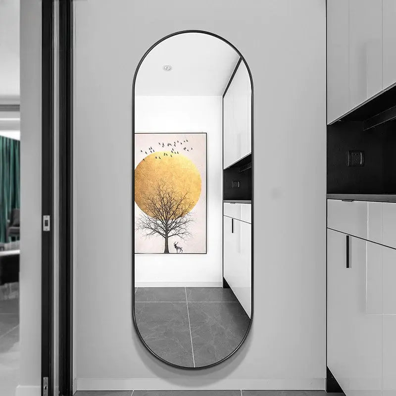 Wall Mirror Oval Shape With Black Frame Luxury Casa