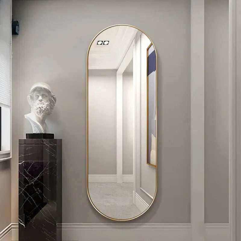 Wall Mirror Oval Shape With Gold Frame Luxury Casa