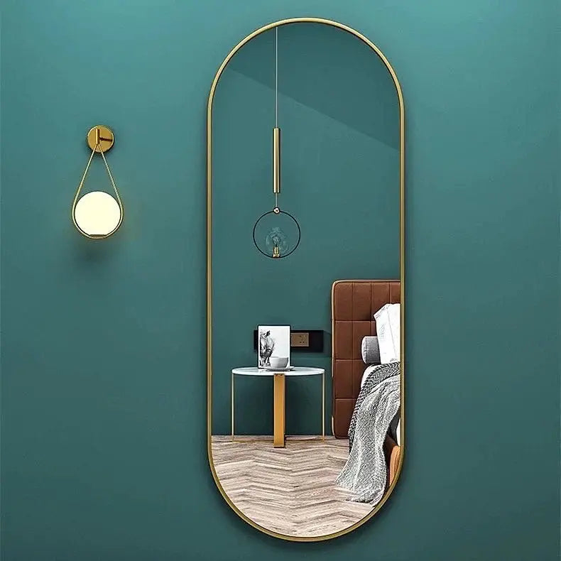 Wall Mirror Oval Shape With Gold Frame Luxury Casa