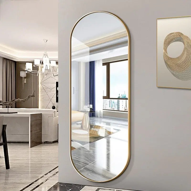 Wall Mirror Oval Shape With Gold Frame Luxury Casa