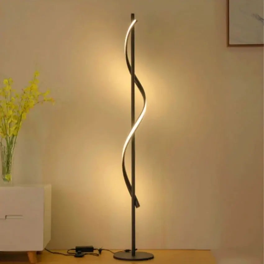 Wave Shape LED Black Floor Lamp Luxury Casa