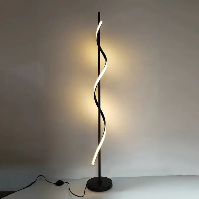 Wave Shape LED Black Floor Lamp Luxury Casa