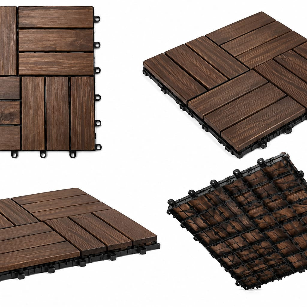 Acacia Interlocking Outdoor Deck Tiles