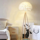 Wooden Feather Floor Lamp Luxury Casa