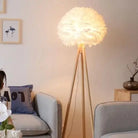 Wooden Feather Floor Lamp Luxury Casa