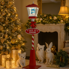 Christmas Lamp Post with Snowman Scene Luxury Casa