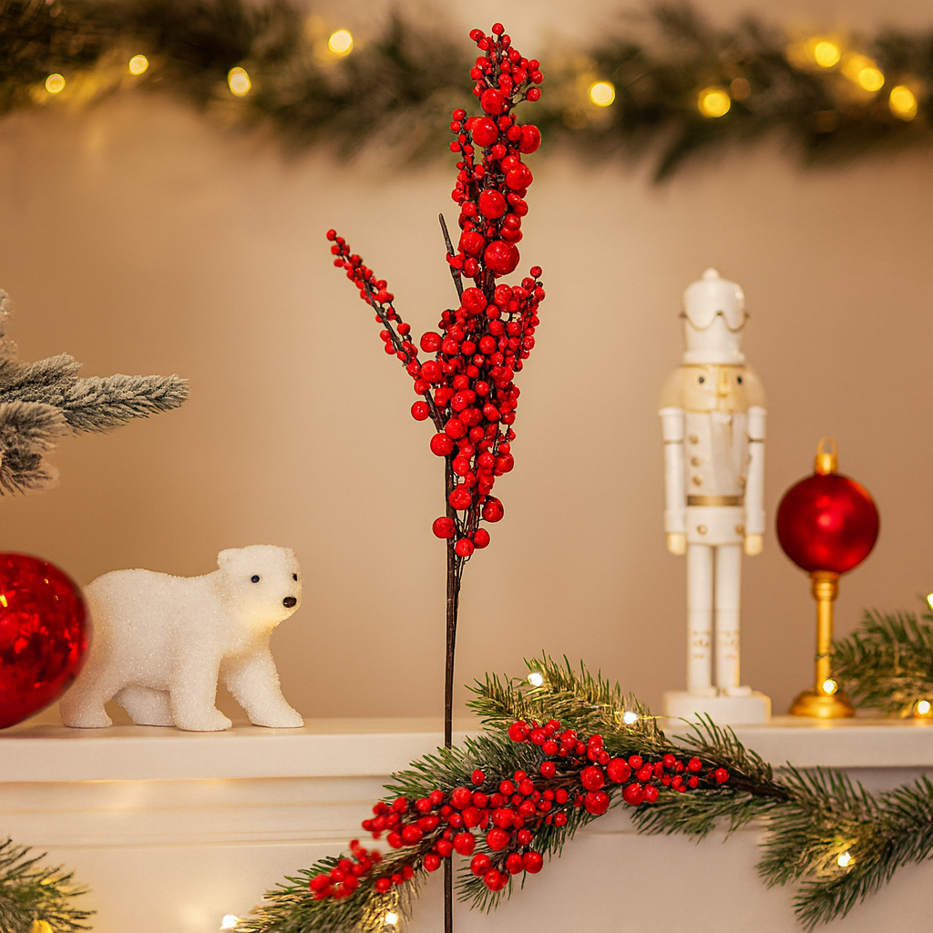 Red Berry Stem Decoration Luxury Casa