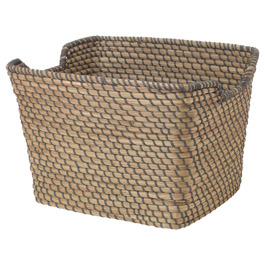 Dark Grey Woven Storage Basket Luxury Casa