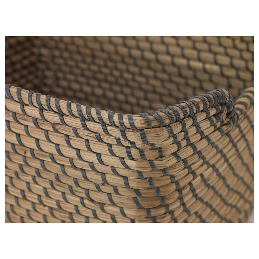 Dark Grey Woven Storage Basket Luxury Casa