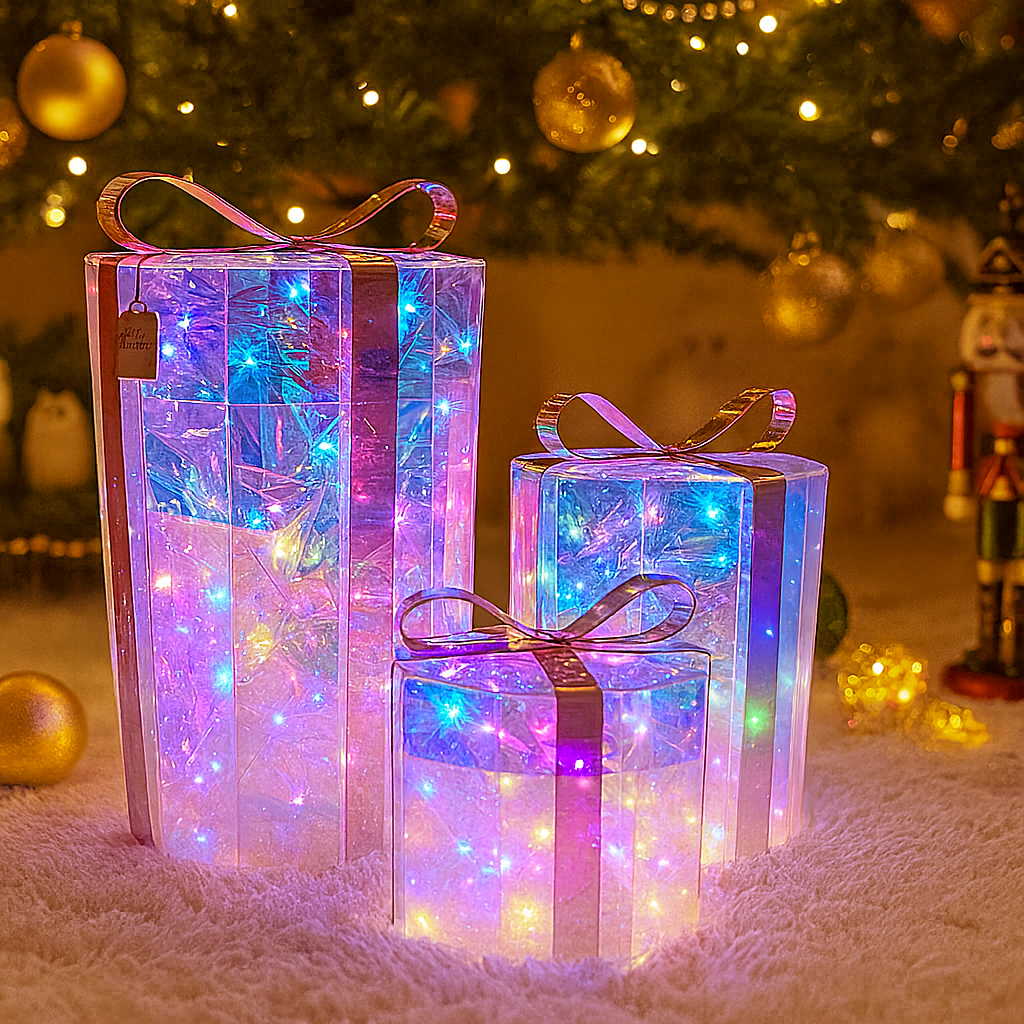 Geometric Multicolor Gift Box Light Set (3 Pieces) Luxury Casa