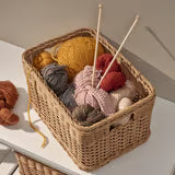 Plastic Rattan-Style Storage Basket Luxury Casa