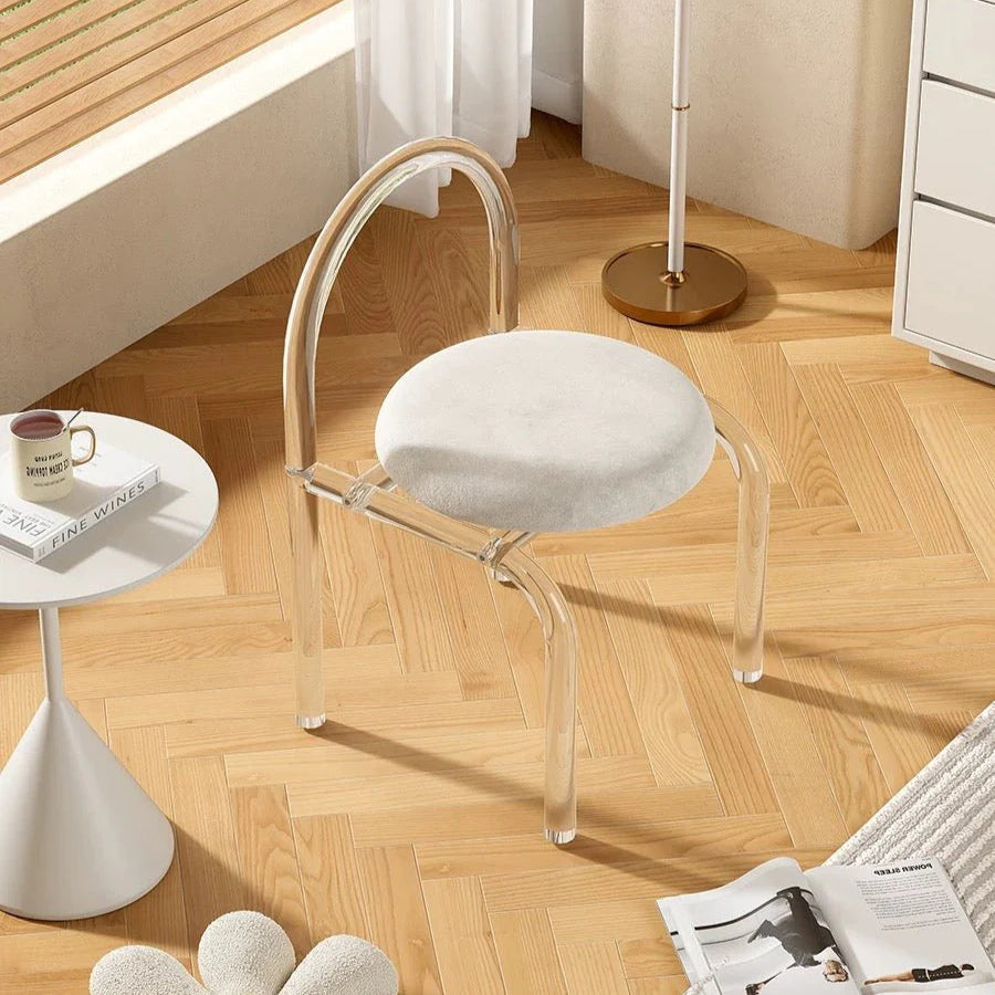 Transparent Acrylic Accent Chair with Cushion Luxury Casa