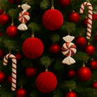 Red Velvet Christmas Baubles Luxury Casa