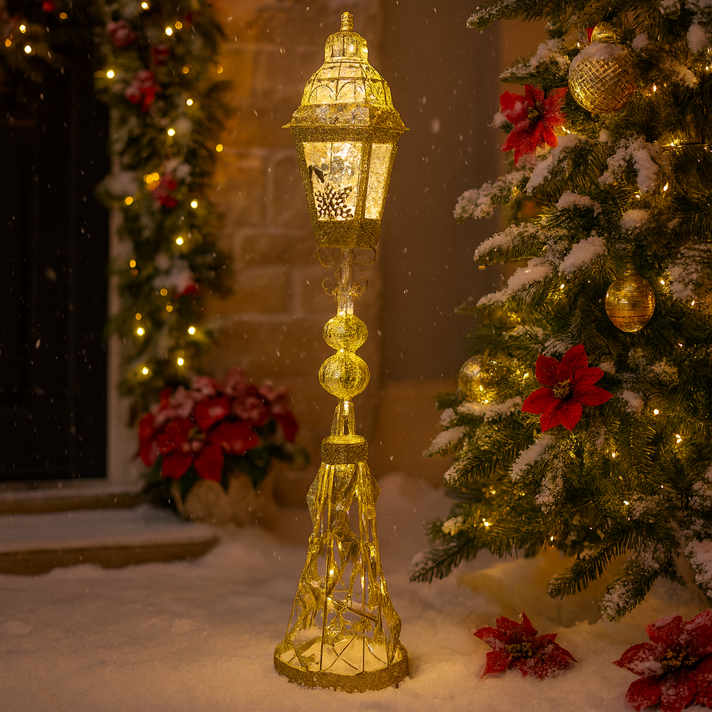 Gold Decorative Lamp Post Holiday Decoration Luxury Casa