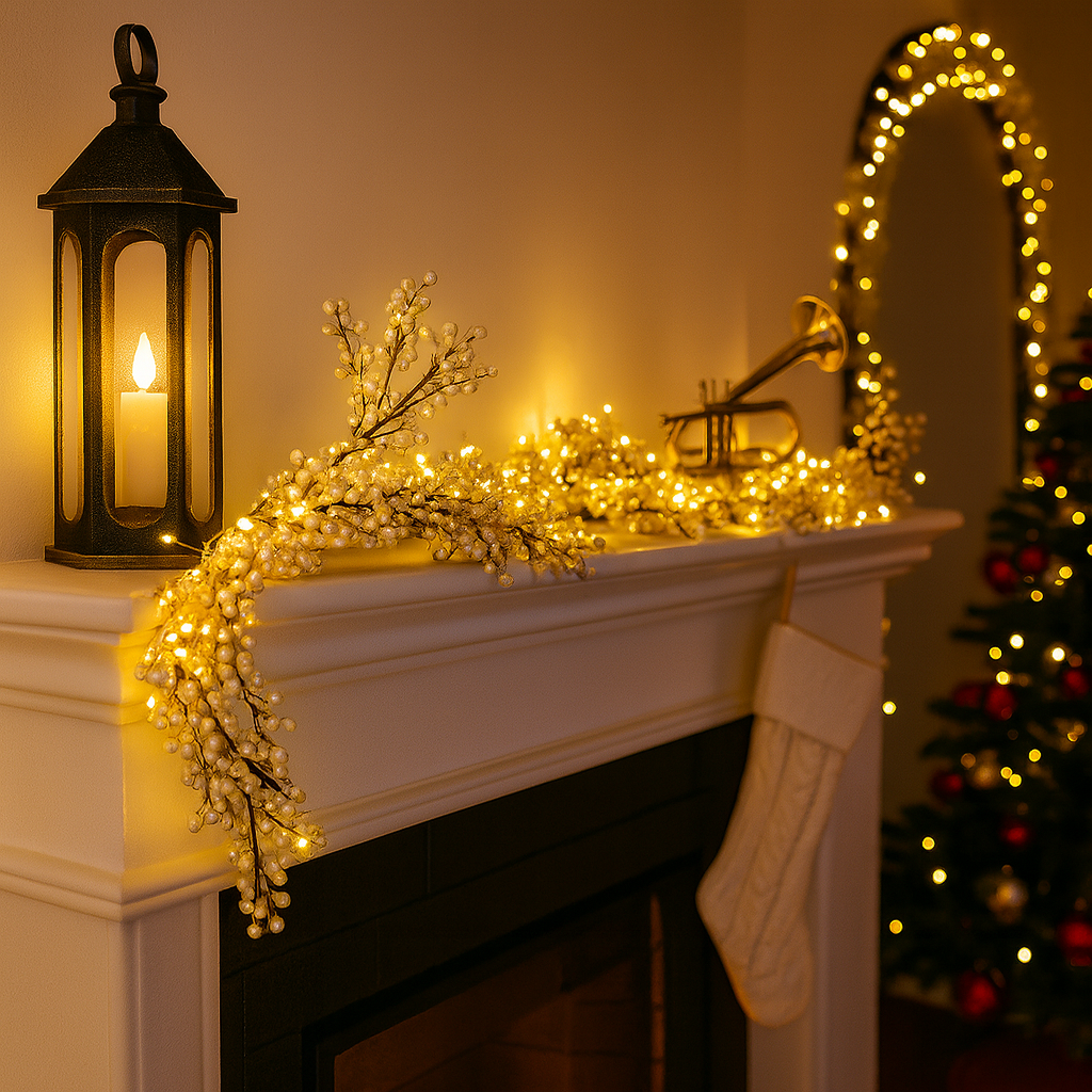 Christmas White Berry Stem Decoration Luxury Casa