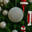 Silver Glitter Christmas Baubles Luxury Casa