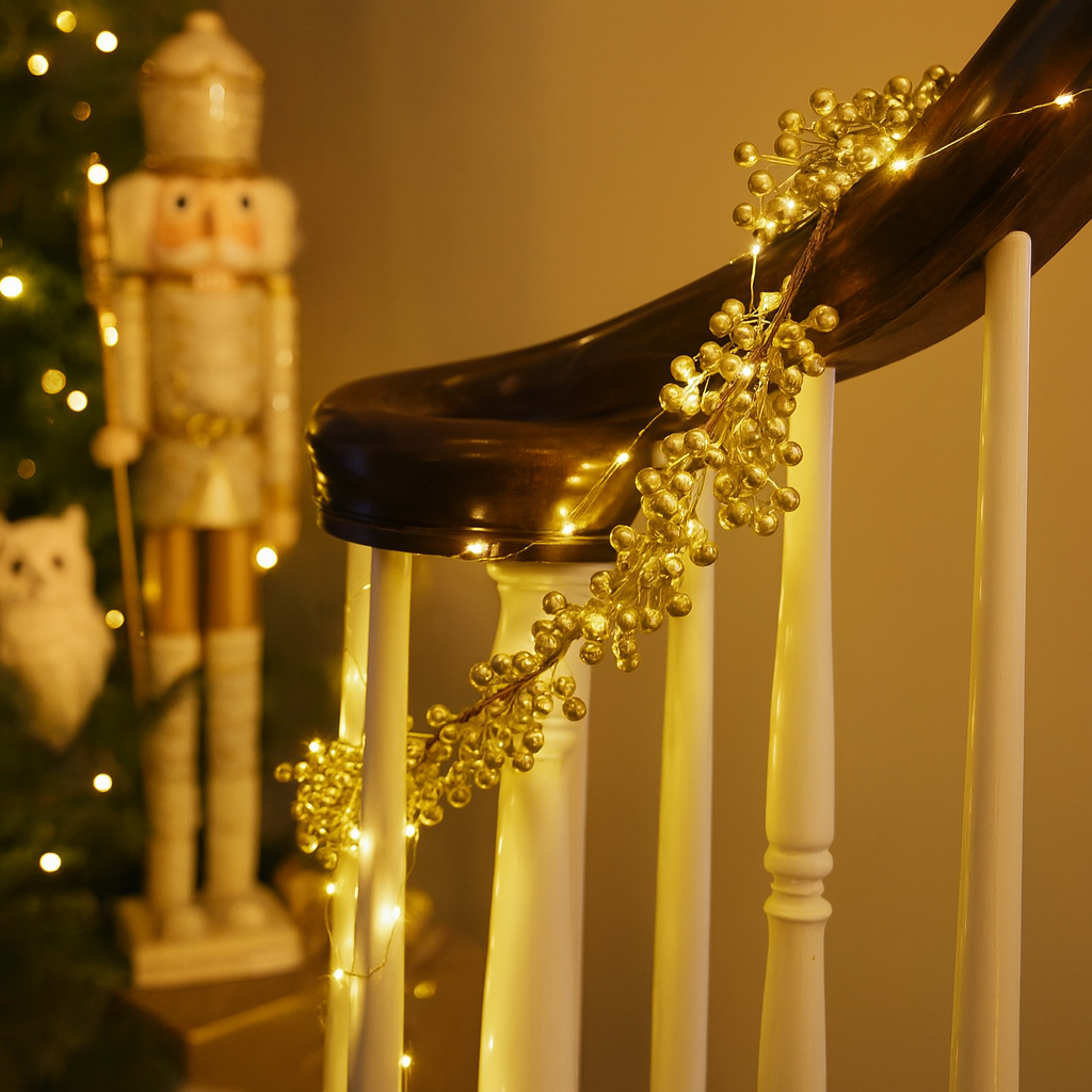 Golden Berry Christmas Garland Luxury Casa