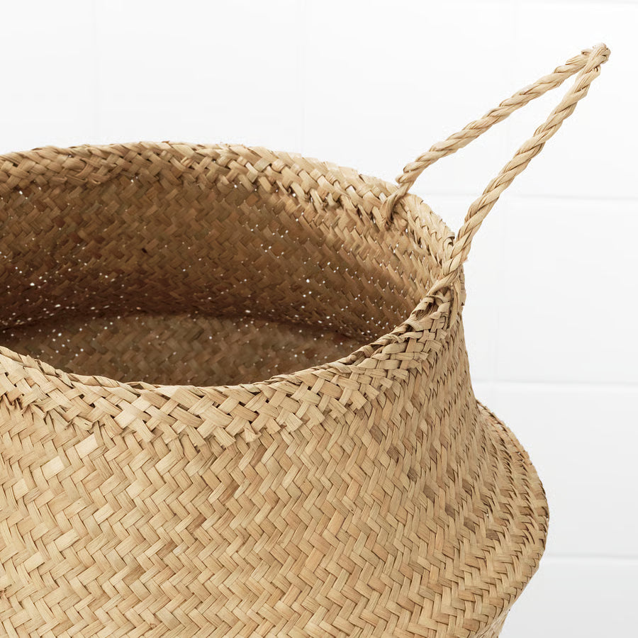 Seagrass Belly Basket with Handles Luxury Casa