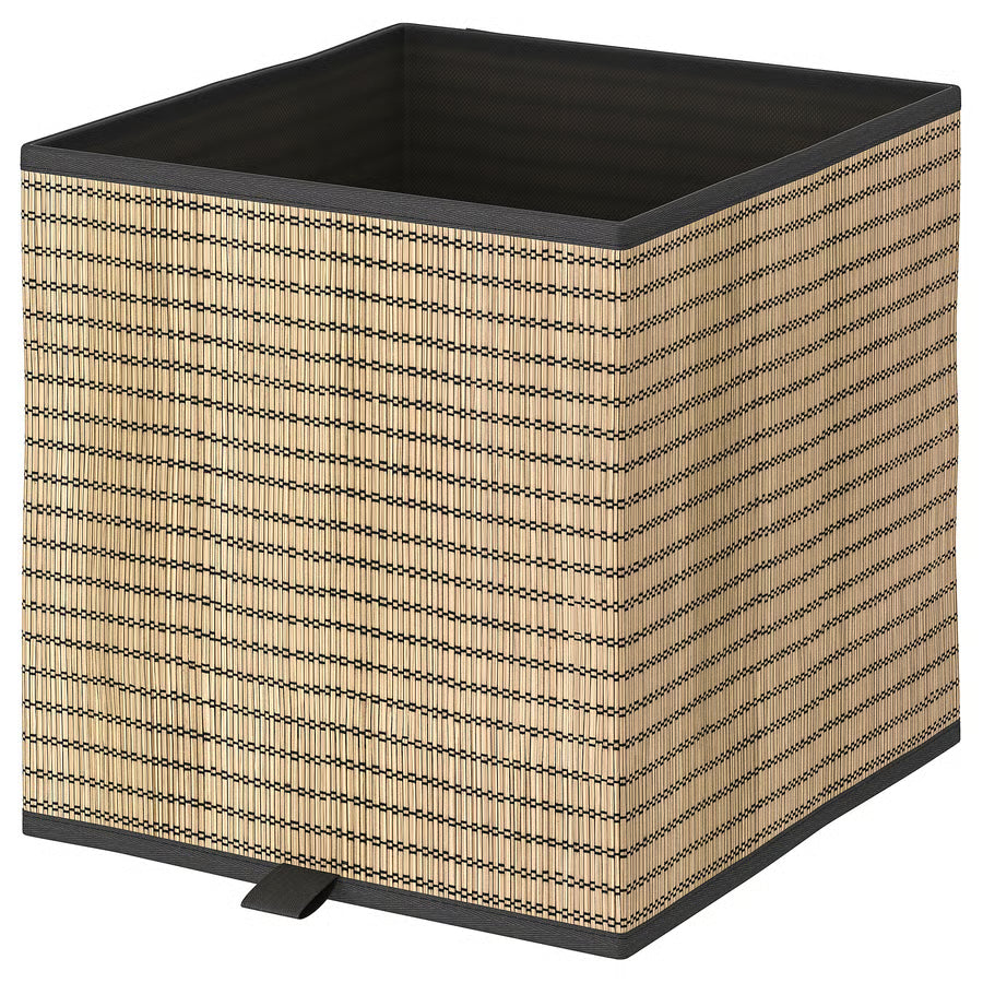 Square Woven Basket with Black Trim Luxury Casa