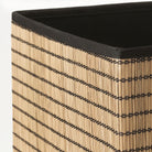 Square Woven Basket with Black Trim Luxury Casa