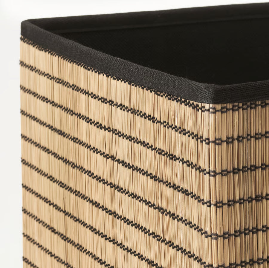 Square Woven Basket with Black Trim Luxury Casa