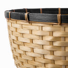 Round Bamboo Basket with Black Trim Luxury Casa