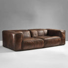 Boxy Leather Sofa – Modern Vintage Design Luxury Casa