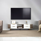 Modern TV Unit with White & Taupe Finish Luxury Casa