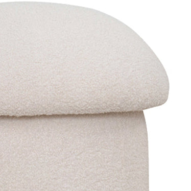 Round Bouclé Ottoman with Gold Base Luxury Casa