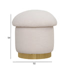 Round Bouclé Ottoman with Gold Base Luxury Casa