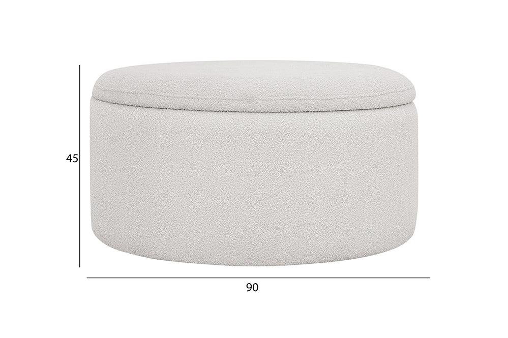 Round Storage Ottoman Pouf Luxury Casa
