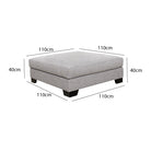 Square Upholstered Ottoman Table Luxury Casa