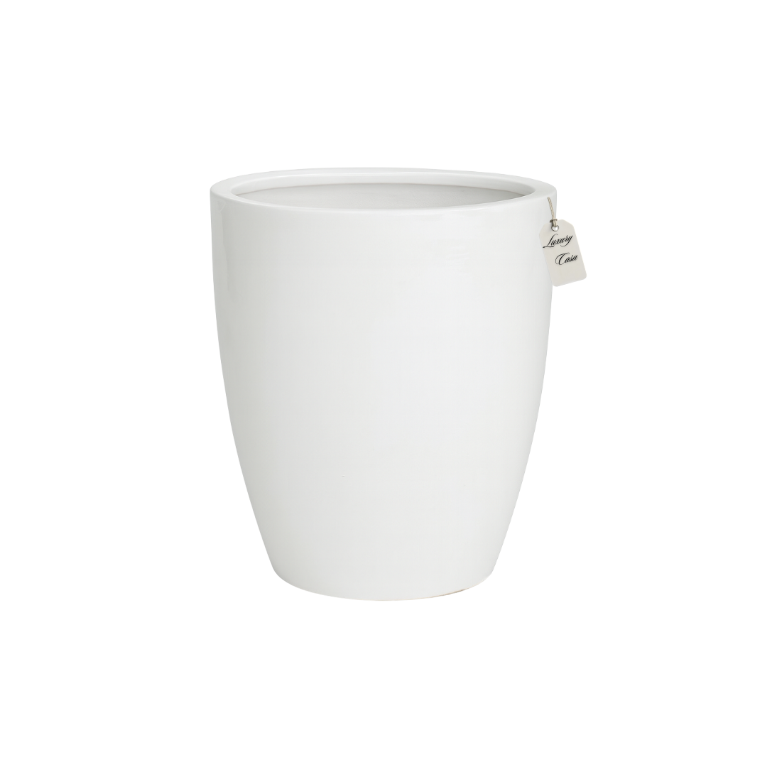 Glossy Tapered Round Planter – Modern Decorative Pot - Small Luxury Casa