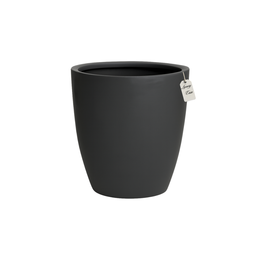 Glossy Tapered Round Planter – Modern Decorative Pot - Small Luxury Casa