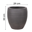 Dark Ribbed Round Planter – Modern Decorative Pot - Medium Luxury Casa