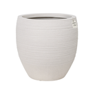 Dark Ribbed Round Planter – Modern Decorative Pot - Medium Luxury Casa